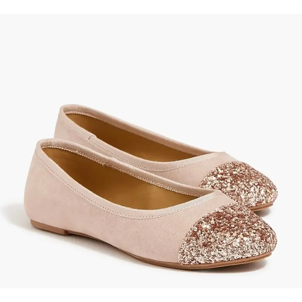 J. Crew Crewcuts Girl's Pink Glitter Ballet Flats - Size 5 - NEW